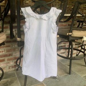 EUC seersucker navy & wire dress